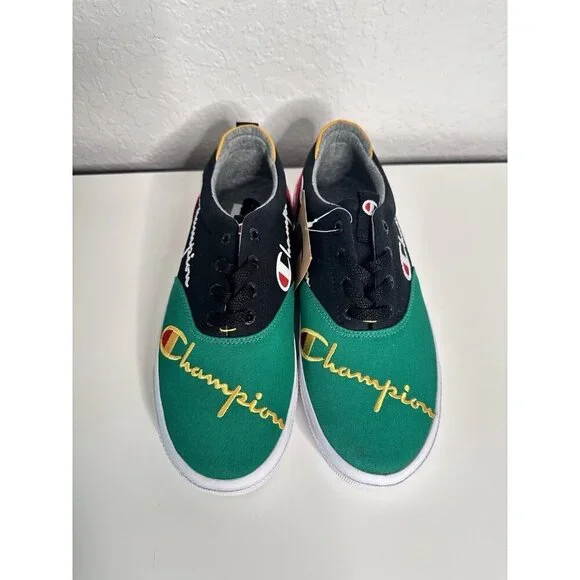 Champion Men's Swipe Colorblock Black & Multi Canvas Shoes Size 7 NEW CP101171Y